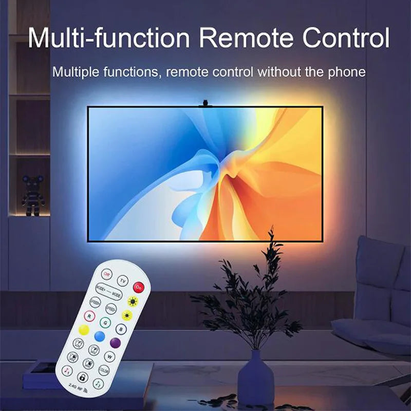 RGBIC LED TV Backlight Strip with Camera App Control Music Sync Smart Lights for Gaming Room 55-75inch Ambient Lighting