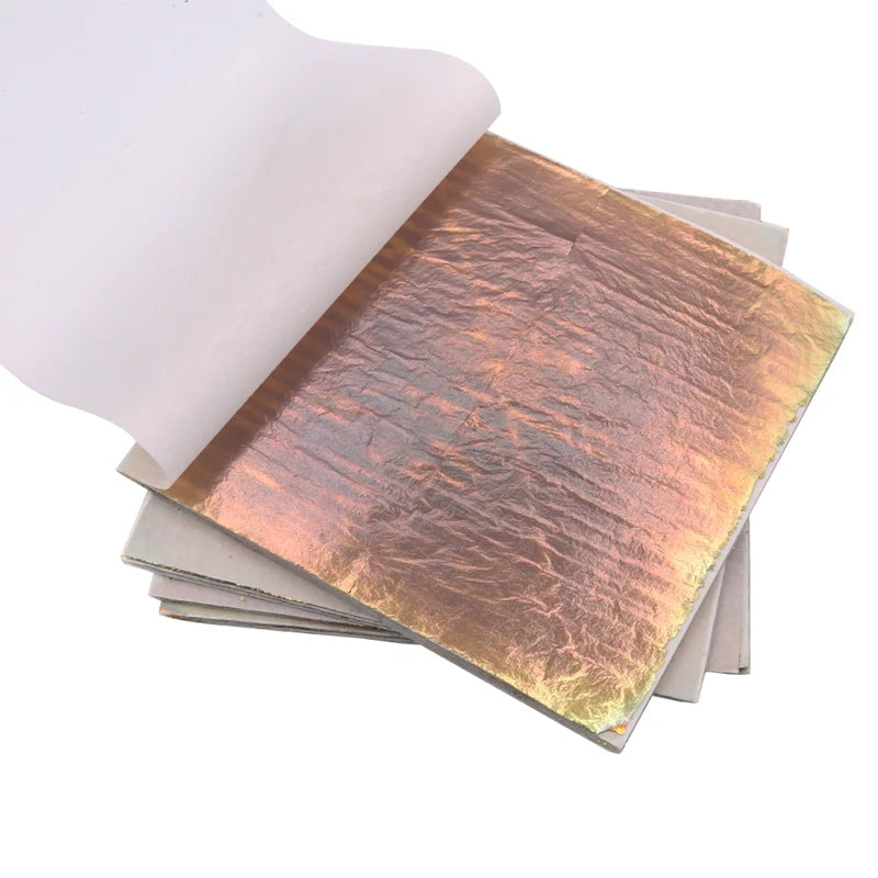 14x14cm Imitation Gold Leaf Sheet Variegated Gold Foil 50pcs/booklet