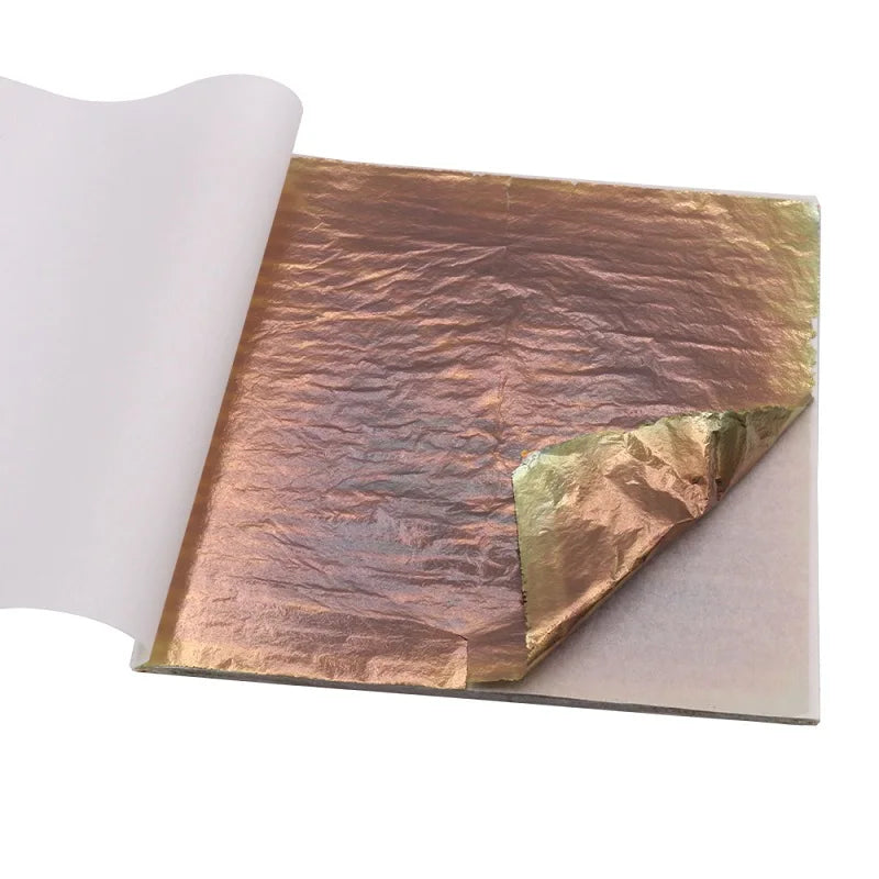 14x14cm Imitation Gold Leaf Sheet Variegated Gold Foil 50pcs/booklet