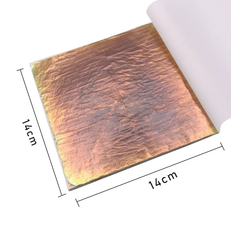 14x14cm Imitation Gold Leaf Sheet Variegated Gold Foil 50pcs/booklet