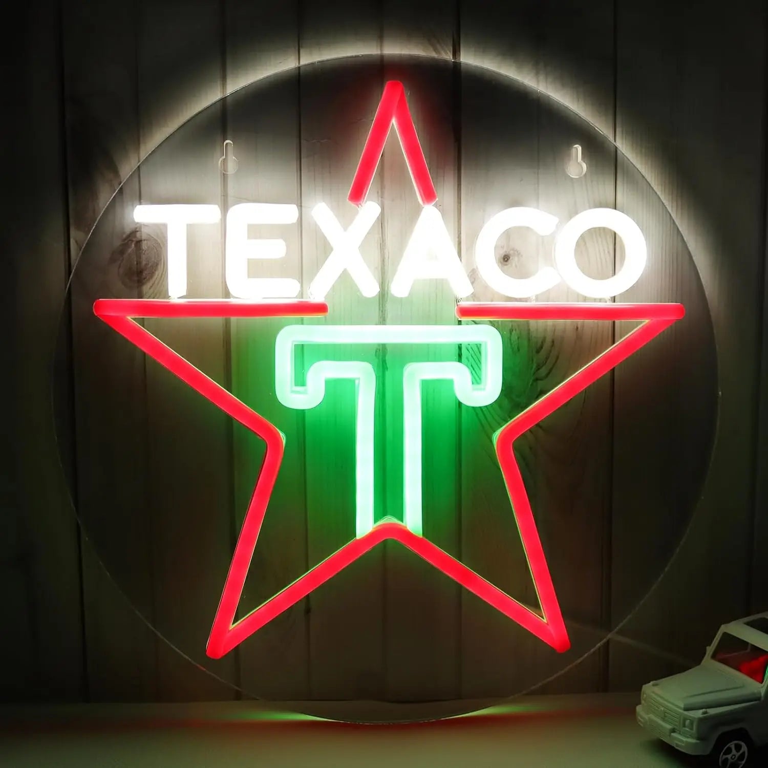 1 Texaco neon sign for garage decoration, LED sign for bar manhole wall decoration, lubricant store or gas station display light
