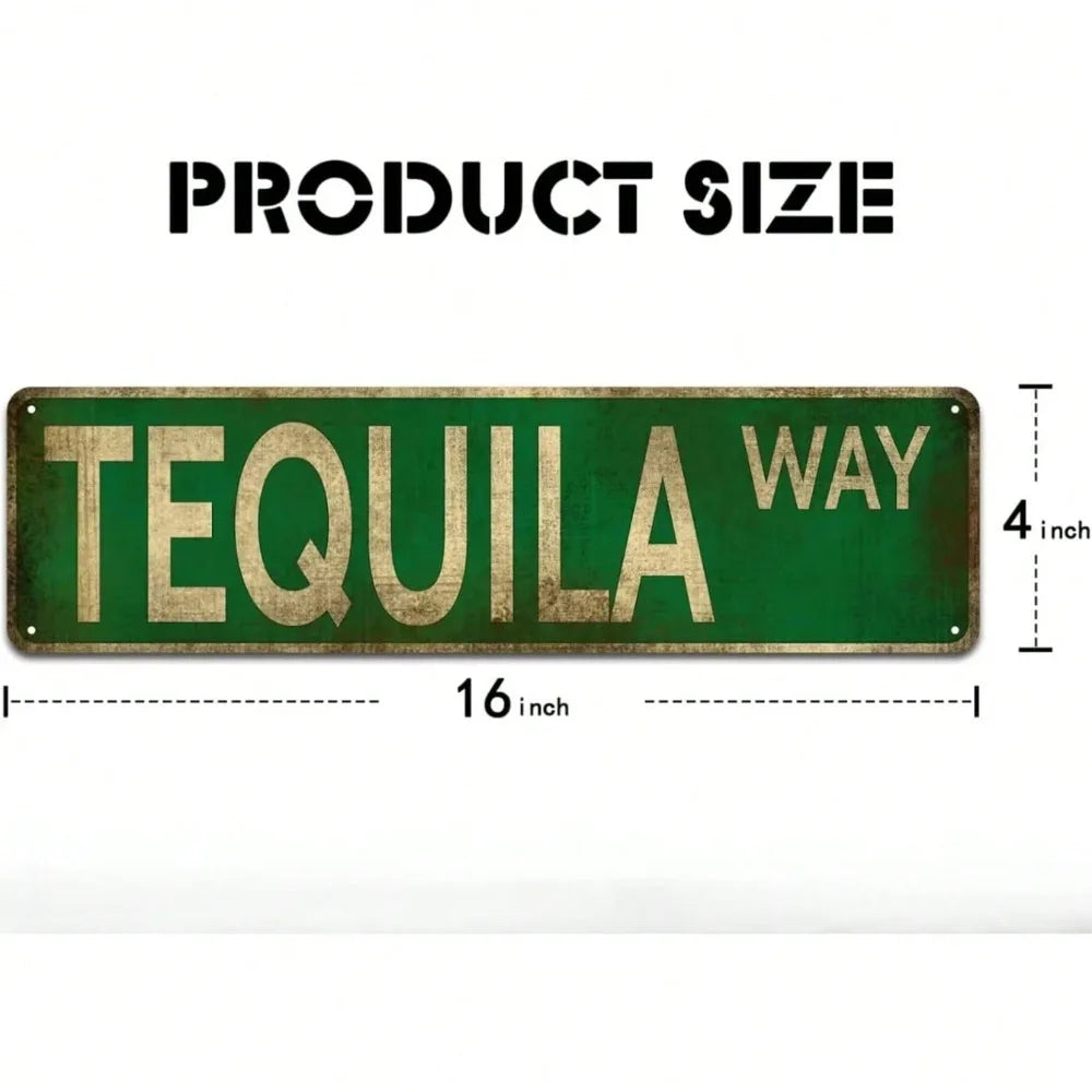 Vintage Rustic Tequila Way Metal Tin Sign - Funny Retro Wall Art Decor for Home Party, Perfect Gift for Tequila Lovers