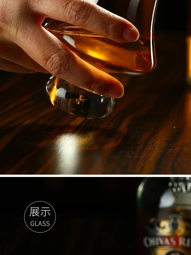 Whiskey Crystal Glass Set, Tasting Glass Clear Lead Free Wine Glass Bar Party Wedding Drinking Glassware
