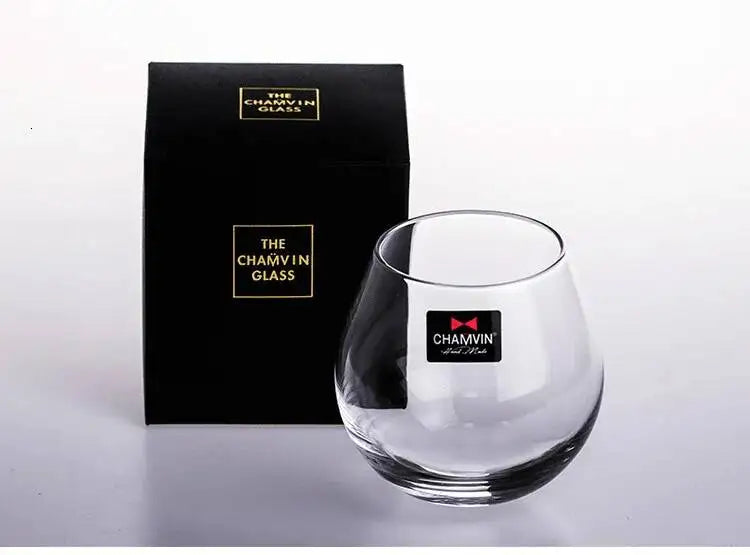 Slow Roll Spherical Whisky Rock Glass Match Wooden Pallet Roly-poly Design Taste Creative Brandy Snifters Whisky Tumbler Holder