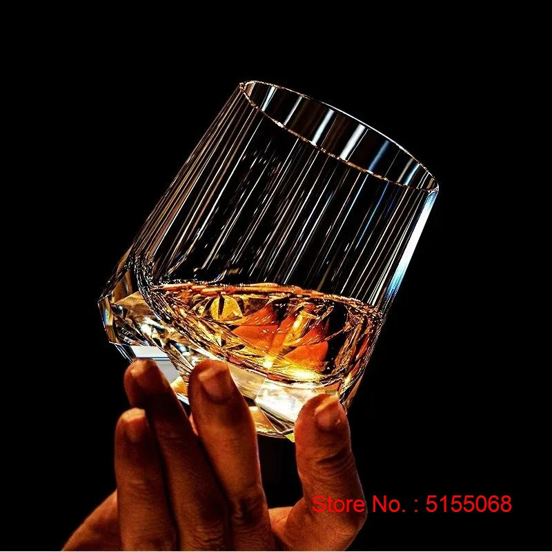Zeus' Eternal Stone K9 Crystal Cup Upscale Classical Whiskey Glass Diamond Cut Brandy Liquor Wine Snifter Best Gift For Dad Boss