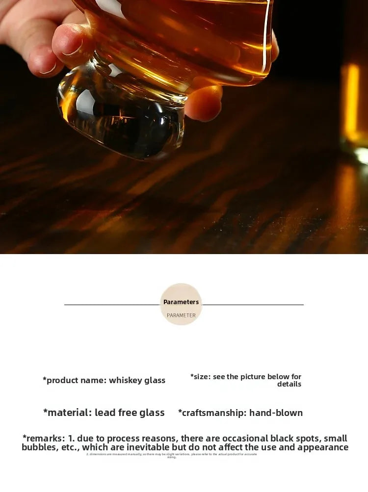 Whiskey Crystal Glass Set, Tasting Glass Clear Lead Free Wine Glass Bar Party Wedding Drinking Glassware