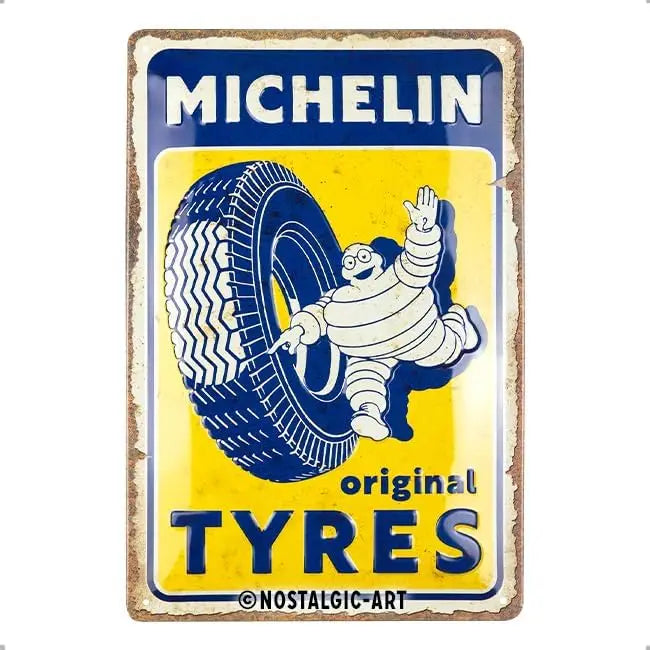 Nostalgic-Art Retro tin sign, 7.9" x 11.8", Michelin – Original Tyres – Gift idea for motor fans, Official License Produ