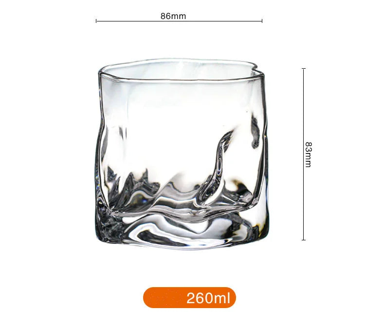 Japanese Edo Designer Crumple Paper Irregular Shape Crystal Faceted Der Whiskybecher Whiskey Whisky Rock Glass Artwork Wine Cup