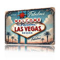 "Las Vegas" Retro Style Wall Art Sign-Unique, Easy-to-Hang Decor for Bedroom, Kitchen, Dining Room, Bar - Durable Iron, for Home