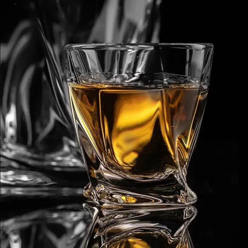 Set Water Cup Creative Geometry Glass Whiskey Foreign Wine Cups Twisted Grain Coffee Mug Cocktail Cups Glass Drinkware