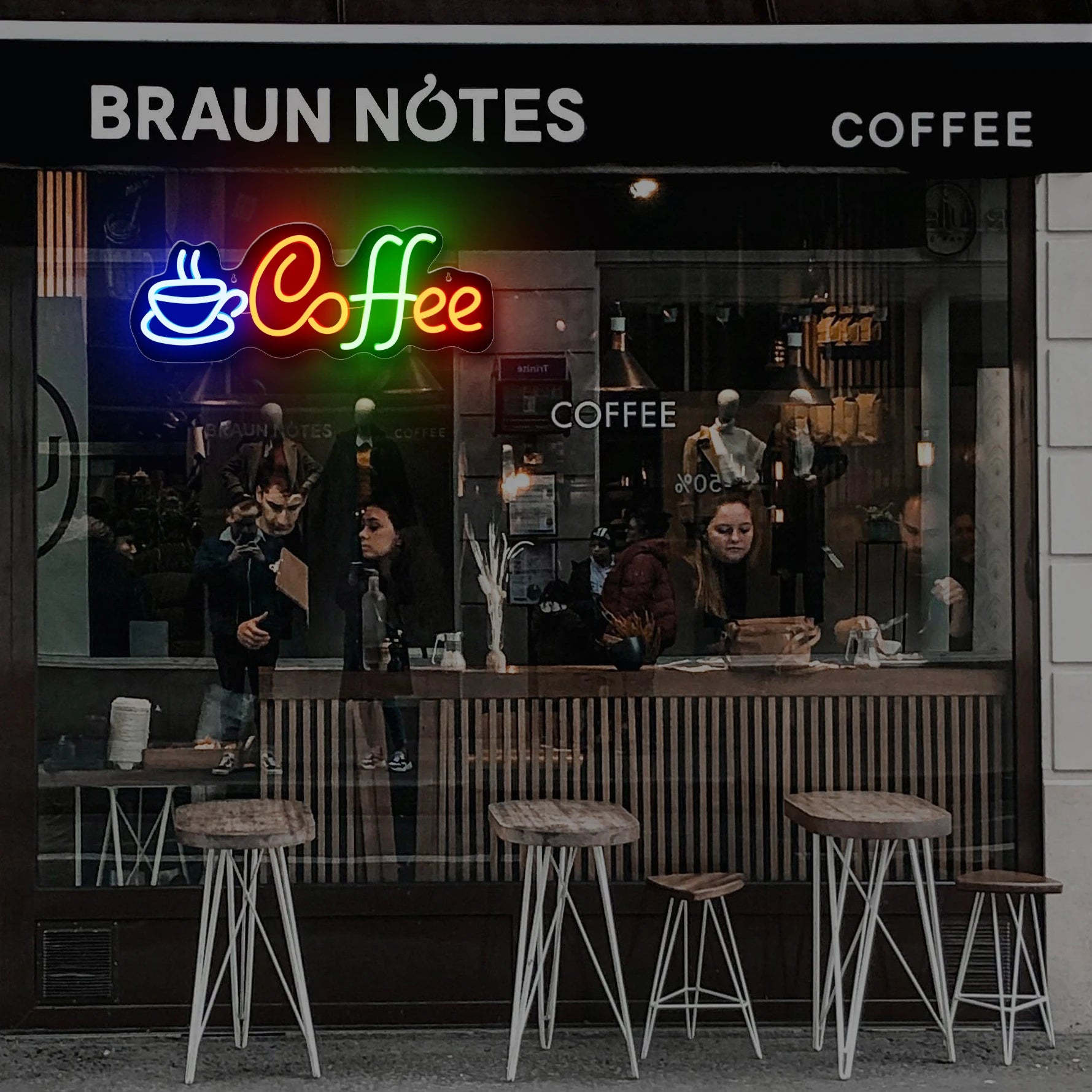 1 piece of coffee LED neon light decoration board, used for coffee bars, restaurants, shops, and window wall decoration