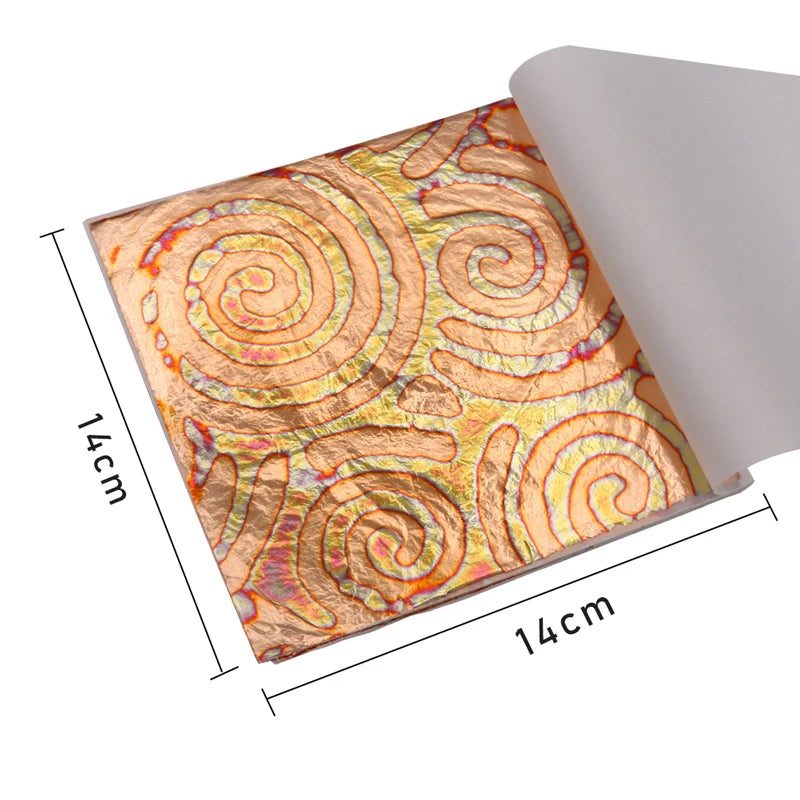 14x14cm Imitation Gold Leaf Sheet Variegated Gold Foil 50pcs/booklet