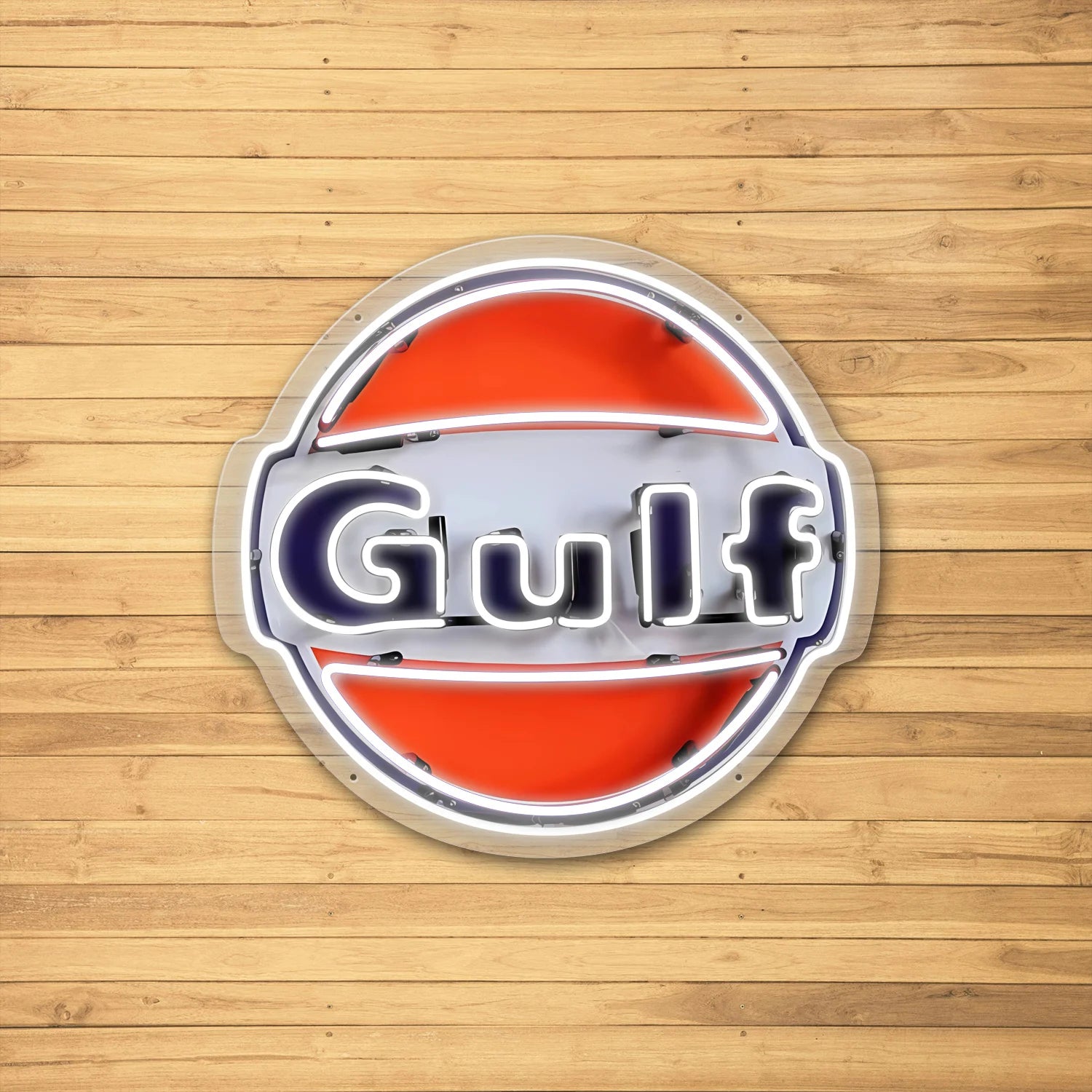 1 neon tube beer neon sign, Gulf gasoline sign, suitable for home bars, man caves, bar stores, restaurant wall decorations .
