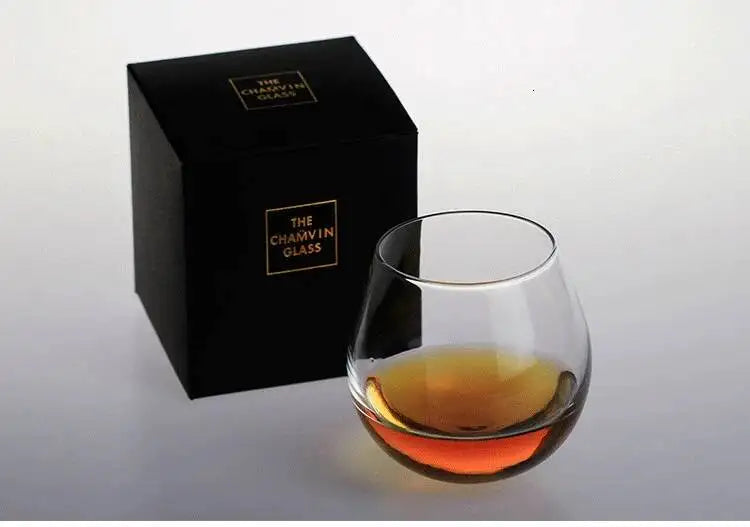 Slow Roll Spherical Whisky Rock Glass Match Wooden Pallet Roly-poly Design Taste Creative Brandy Snifters Whisky Tumbler Holder