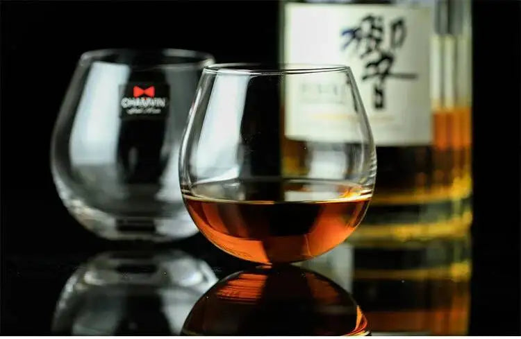Slow Roll Spherical Whisky Rock Glass Match Wooden Pallet Roly-poly Design Taste Creative Brandy Snifters Whisky Tumbler Holder