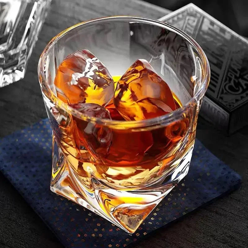 Set Water Cup Creative Geometry Glass Whiskey Foreign Wine Cups Twisted Grain Coffee Mug Cocktail Cups Glass Drinkware