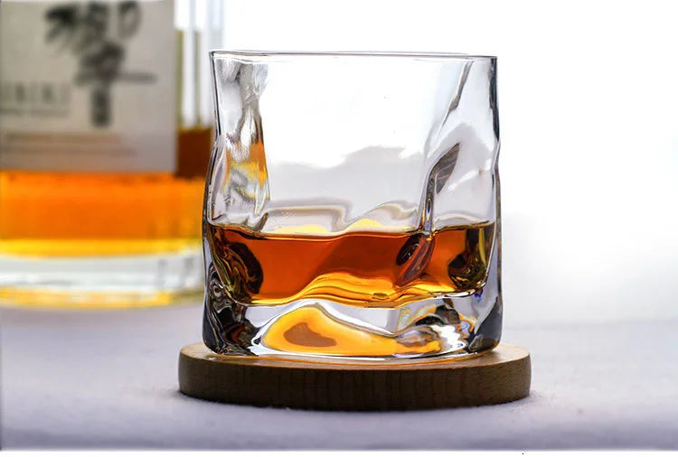 Japanese Edo Designer Crumple Paper Irregular Shape Crystal Faceted Der Whiskybecher Whiskey Whisky Rock Glass Artwork Wine Cup