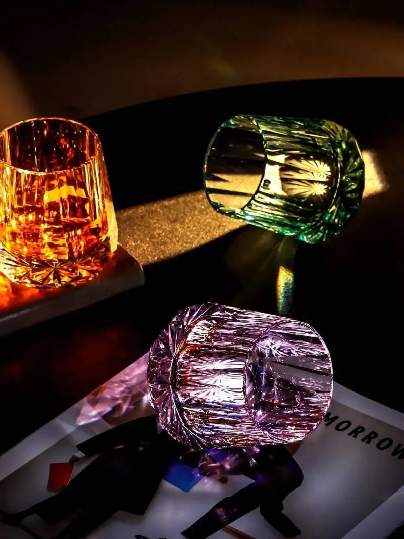 Zeus' Eternal Stone K9 Crystal Cup Upscale Classical Whiskey Glass Diamond Cut Brandy Liquor Wine Snifter Best Gift For Dad Boss