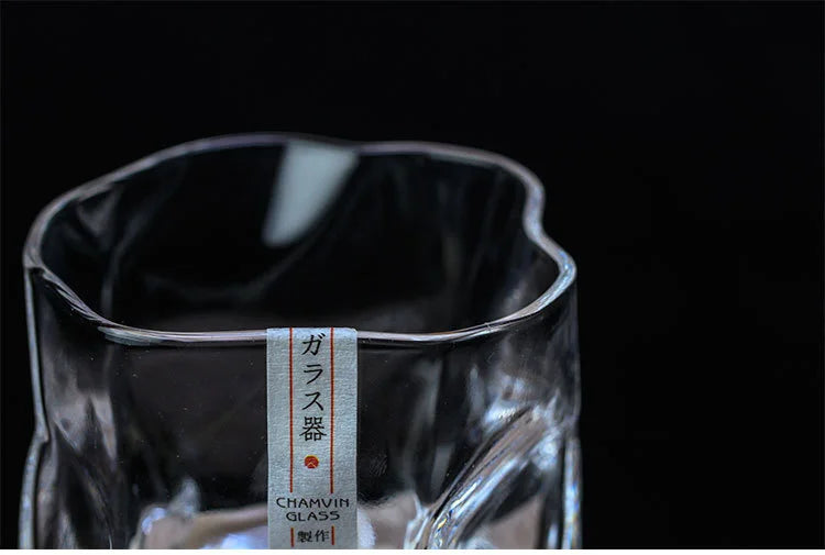 Japanese Edo Designer Crumple Paper Irregular Shape Crystal Faceted Der Whiskybecher Whiskey Whisky Rock Glass Artwork Wine Cup