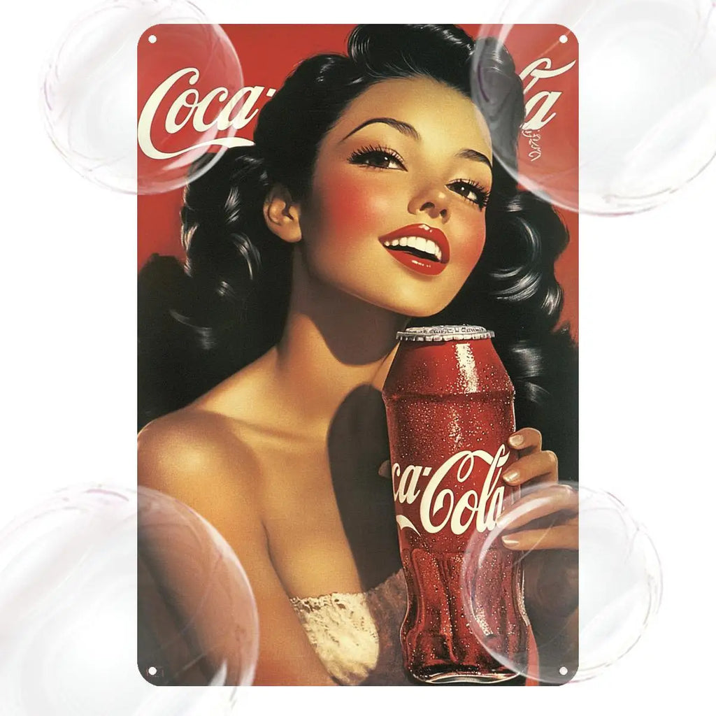 , "Funny Vintage Metal Tin Sign -Cola Soda Poster" for Street, Mall, Garage, Cafe, Home, Bar, Club, Kitchen, Restaurant, Bathro