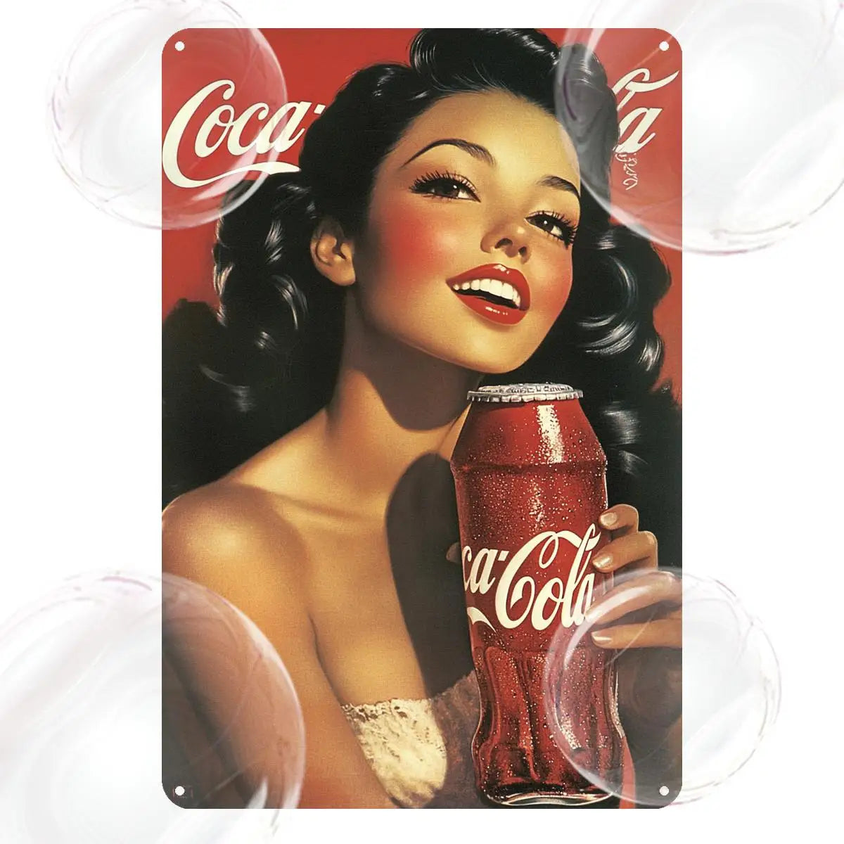 , "Funny Vintage Metal Tin Sign -Cola Soda Poster" for Street, Mall, Garage, Cafe, Home, Bar, Club, Kitchen, Restaurant, Bathro