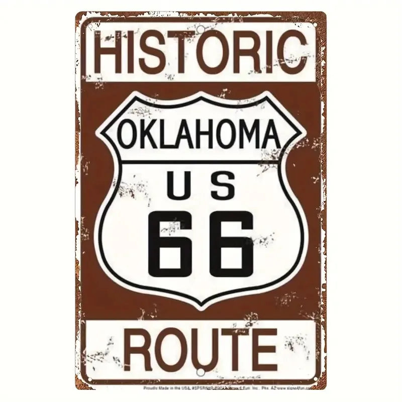 Vintage American Garage Tin Sign  Motorcycle Wall Decor - 8x12 inch Iron Art for Man Cave, Home Bar, and Route 66 Enthusiasts  ﻿