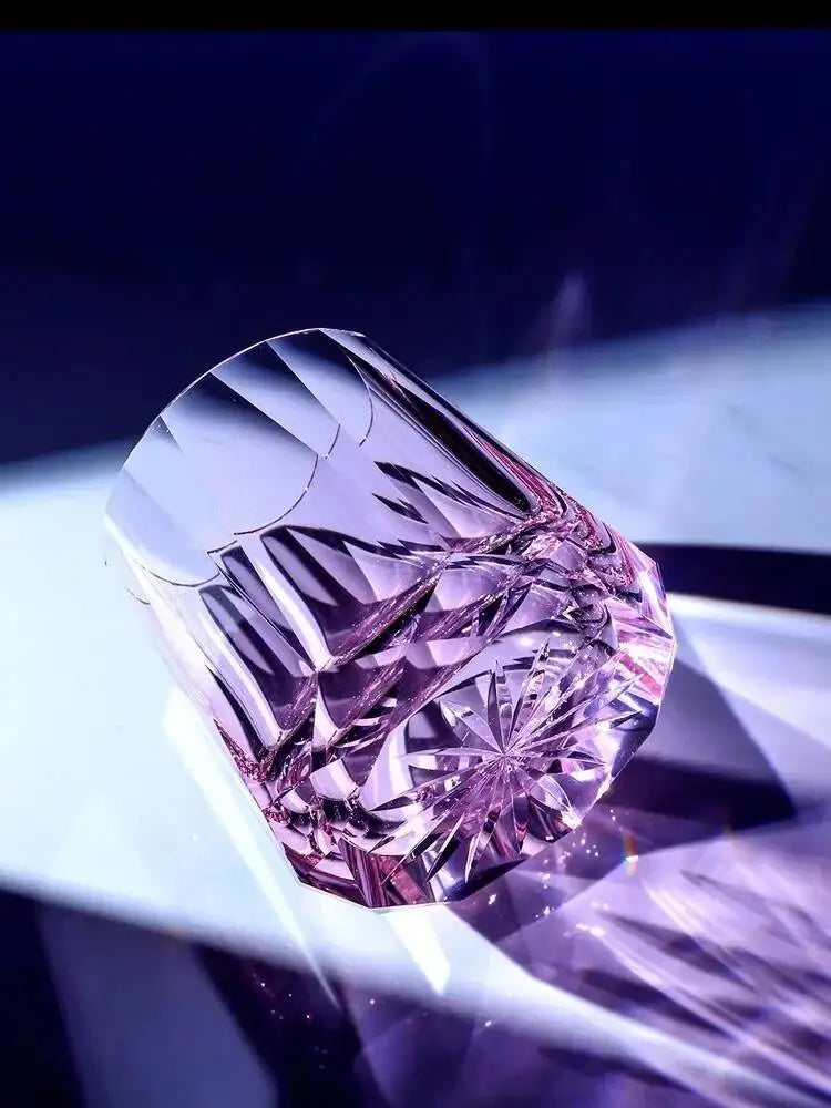 Zeus' Eternal Stone K9 Crystal Cup Upscale Classical Whiskey Glass Diamond Cut Brandy Liquor Wine Snifter Best Gift For Dad Boss