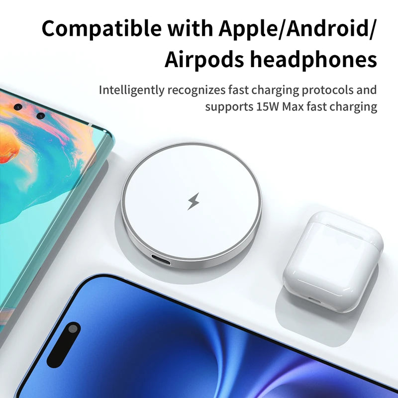 Magnetic Wireless Charger 15W Fast Charging  Convenient For Magsafe iPhone 17 16 15 14  Pro Max Airpods 4 Pro Magnet Station