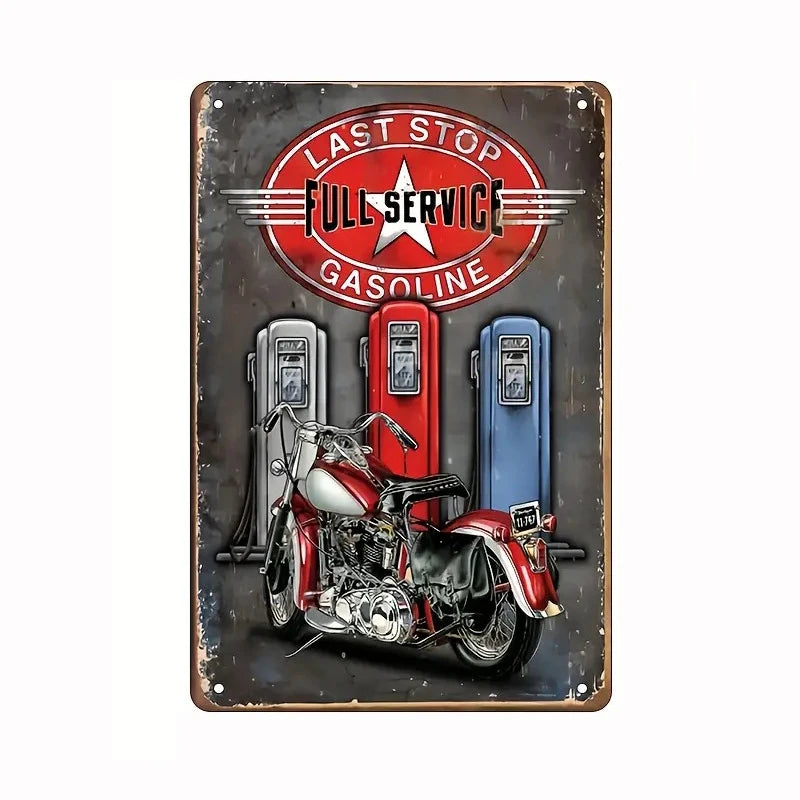 Vintage Metal Tin Sign Retro Garage & for Man Cave Decor, 8x12 Inch - Perfect for Old Car Shops, Oil Stations , Home Wall Art