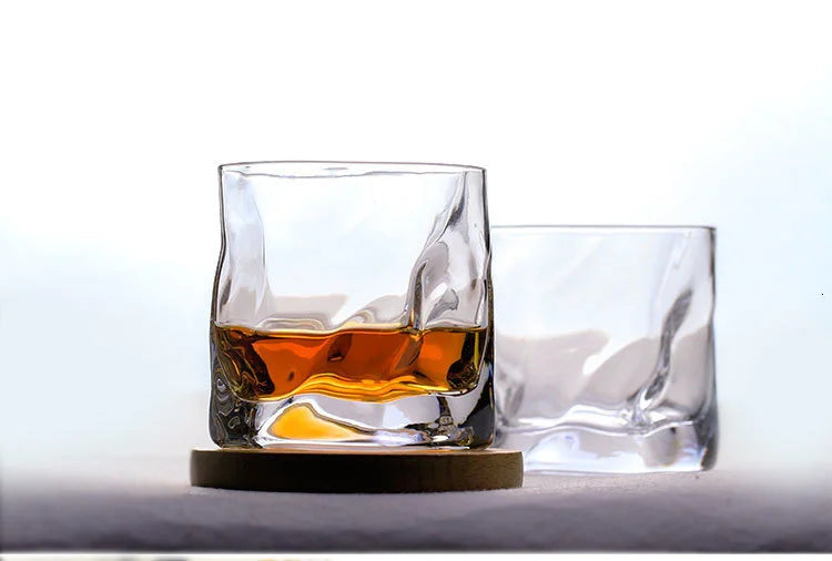 Japanese Edo Designer Crumple Paper Irregular Shape Crystal Faceted Der Whiskybecher Whiskey Whisky Rock Glass Artwork Wine Cup