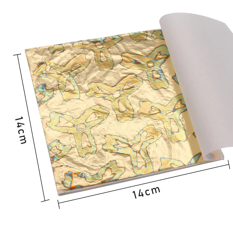 14x14cm Imitation Gold Leaf Sheet Variegated Gold Foil 50pcs/booklet