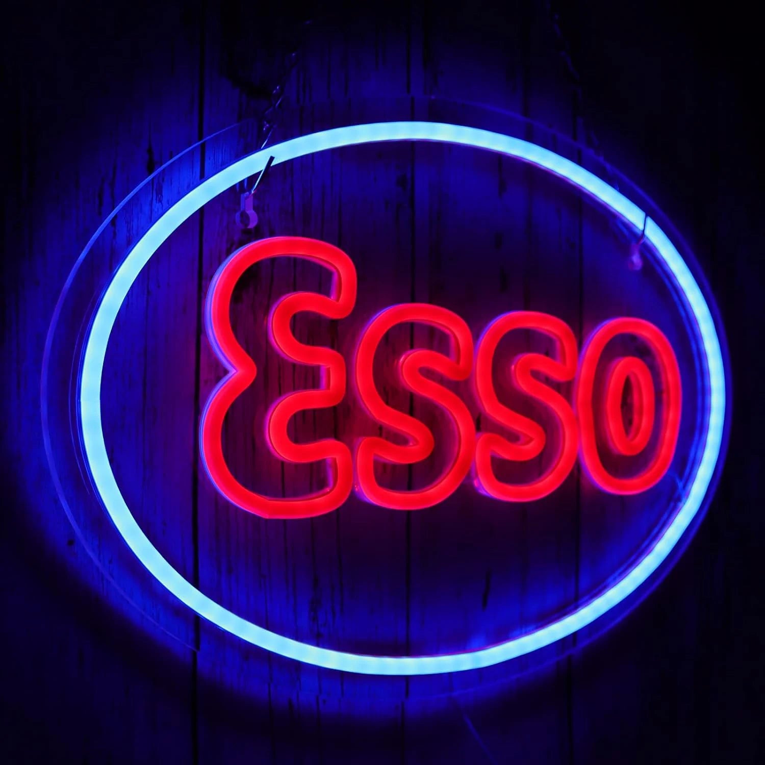 1 piece of Esso garage LED neon light decoration sign, used for garage wall lubrication, oil store, gas station display lighting