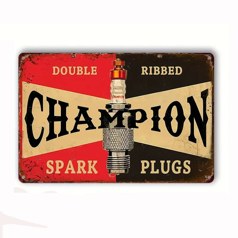 Vintage Metal Tin Sign Retro Garage & for Man Cave Decor, 8x12 Inch - Perfect for Old Car Shops, Oil Stations , Home Wall Art