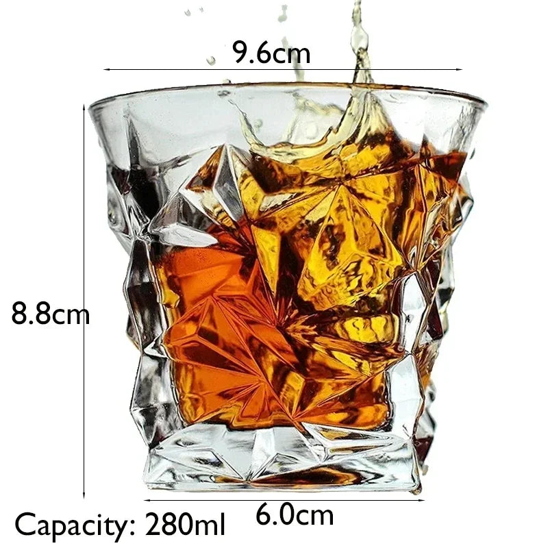Set Water Cup Creative Geometry Glass Whiskey Foreign Wine Cups Twisted Grain Coffee Mug Cocktail Cups Glass Drinkware