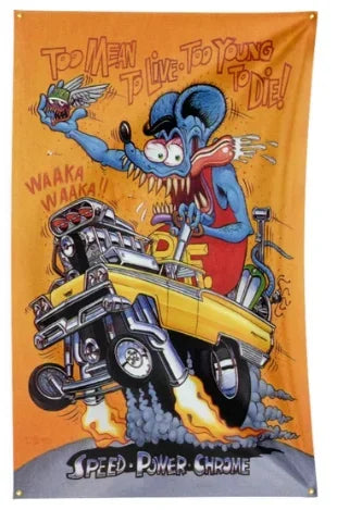 FLAGDOM 90x150CM 3X5FT Rat fink choppers Flag Flying Banner for Decor Indoor Outdoor