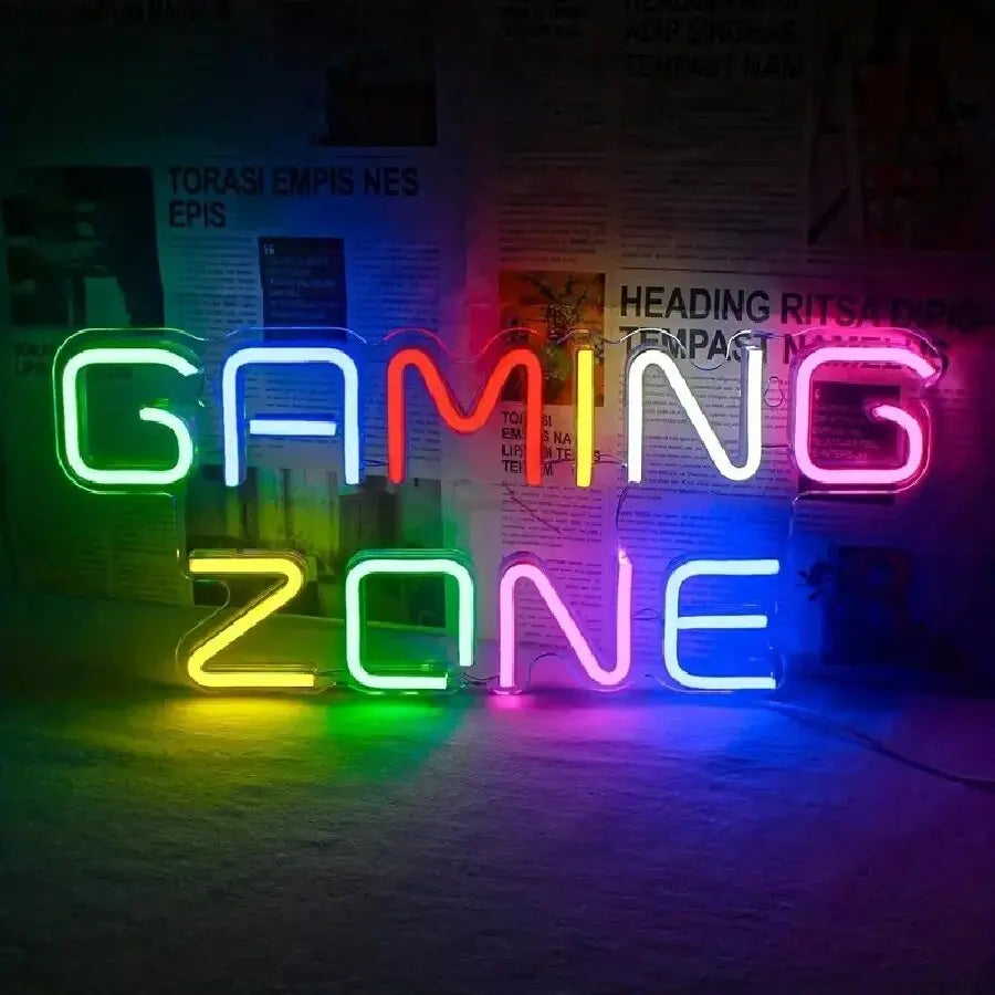Gamepad Shaped LED Neon Sign for Gamer Room Decor, Gaming Neon Sign for Boys Room Wall Decor,  USB Powered Gamer Gifts for Teens