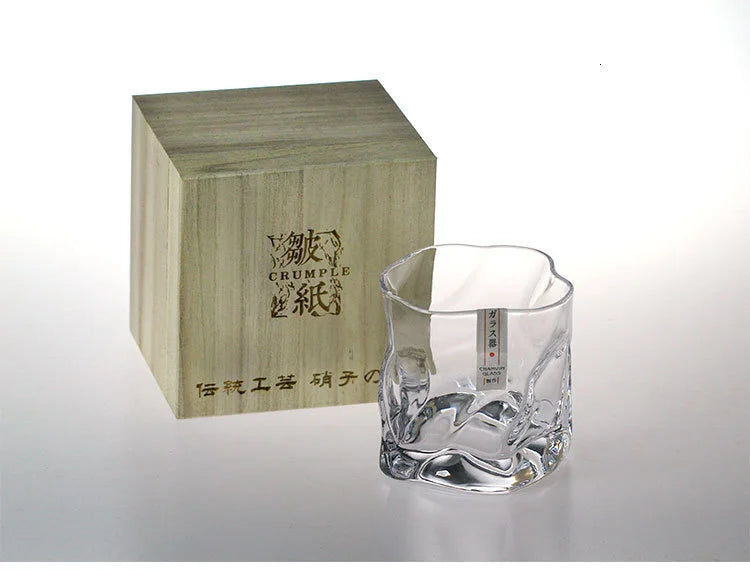 Japanese Edo Designer Crumple Paper Irregular Shape Crystal Faceted Der Whiskybecher Whiskey Whisky Rock Glass Artwork Wine Cup