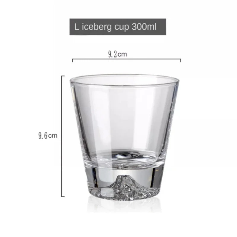 1PC Transparent Snow Mountain Cup Japanese Mount Fuji Whisky Glass Cup Breakfast Milk Drink Beer Wine Fruit Juice Cups Gift