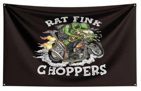 FLAGDOM 90x150CM 3X5FT Rat fink choppers Flag Flying Banner for Decor Indoor Outdoor