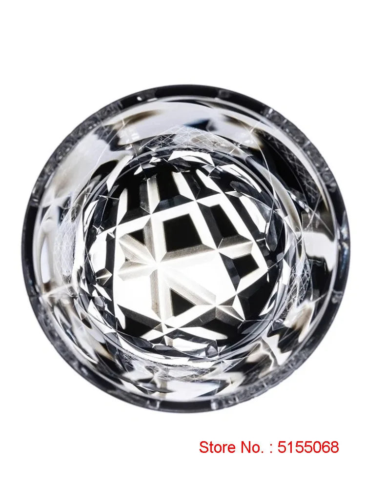 Fine Carving Cool Black Flashing Lightning Edo Kiriko Crystal Ware Wine Glass Top Quality Whiskey Cup Beer Water Mug Dad's Gifts