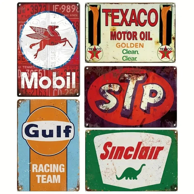 Vintage Metal Tin Sign Retro Garage & for Man Cave Decor, 8x12 Inch - Perfect for Old Car Shops, Oil Stations , Home Wall Art