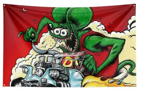 FLAGDOM 90x150CM 3X5FT Rat fink choppers Flag Flying Banner for Decor Indoor Outdoor
