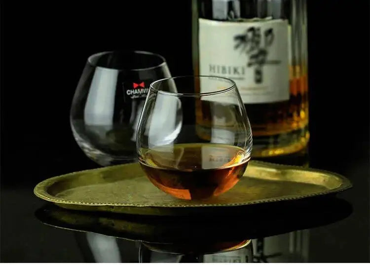 Slow Roll Spherical Whisky Rock Glass Match Wooden Pallet Roly-poly Design Taste Creative Brandy Snifters Whisky Tumbler Holder