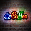1 piece of coffee LED neon light decoration board, used for coffee bars, restaurants, shops, and window wall decoration