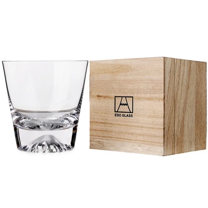 1PC Transparent Snow Mountain Cup Japanese Mount Fuji Whisky Glass Cup Breakfast Milk Drink Beer Wine Fruit Juice Cups Gift