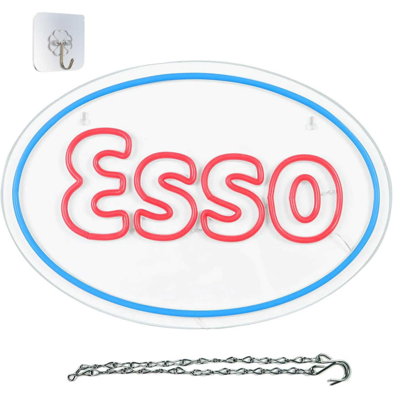 1 piece of Esso garage LED neon light decoration sign, used for garage wall lubrication, oil store, gas station display lighting
