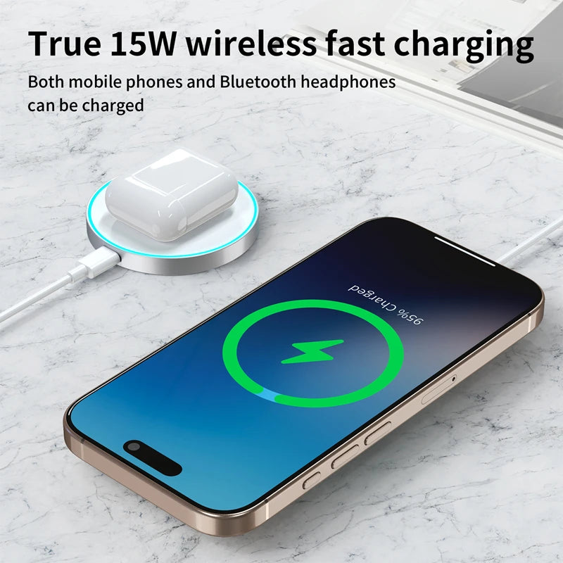 Magnetic Wireless Charger 15W Fast Charging  Convenient For Magsafe iPhone 17 16 15 14  Pro Max Airpods 4 Pro Magnet Station