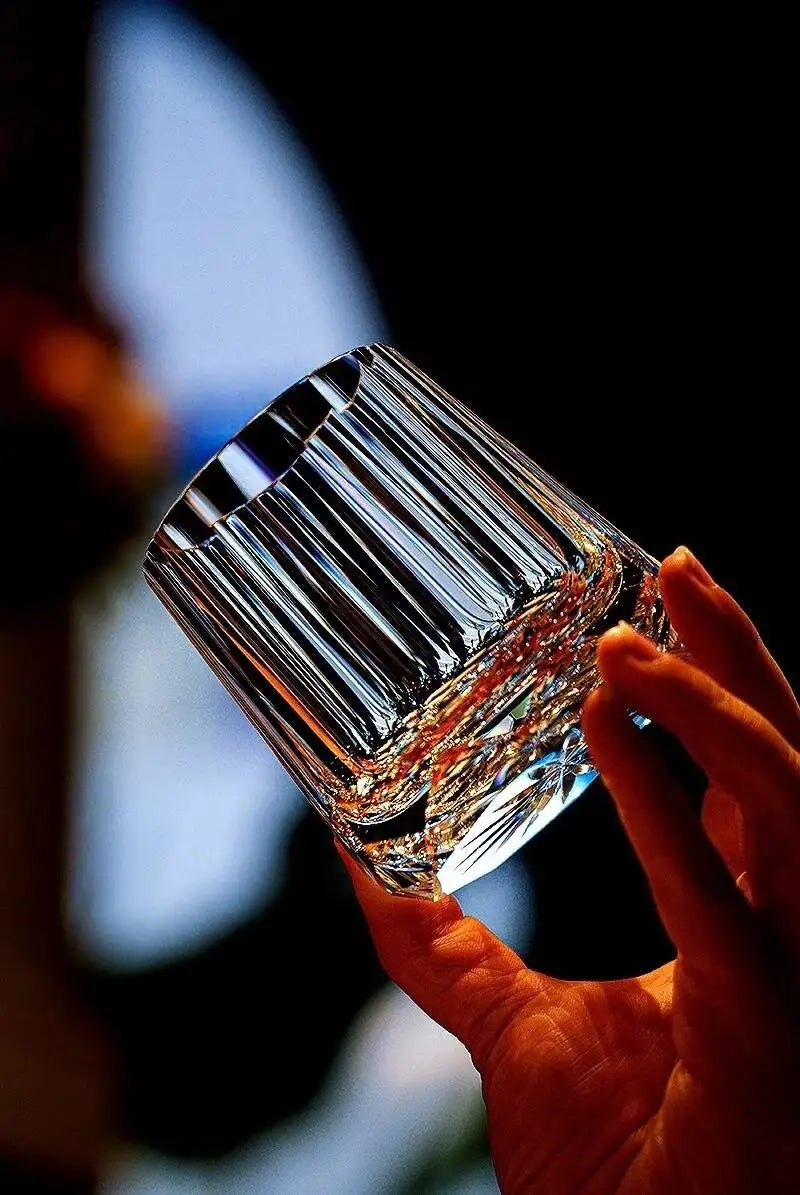 Zeus' Eternal Stone K9 Crystal Cup Upscale Classical Whiskey Glass Diamond Cut Brandy Liquor Wine Snifter Best Gift For Dad Boss