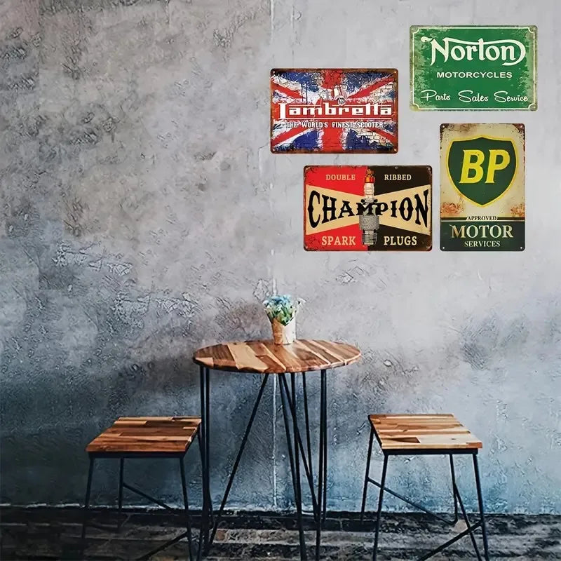 Vintage Metal Tin Sign Retro Garage & for Man Cave Decor, 8x12 Inch - Perfect for Old Car Shops, Oil Stations , Home Wall Art