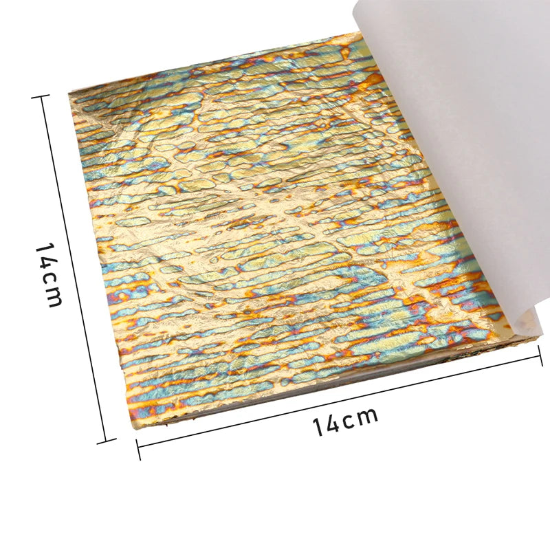 14x14cm Imitation Gold Leaf Sheet Variegated Gold Foil 50pcs/booklet